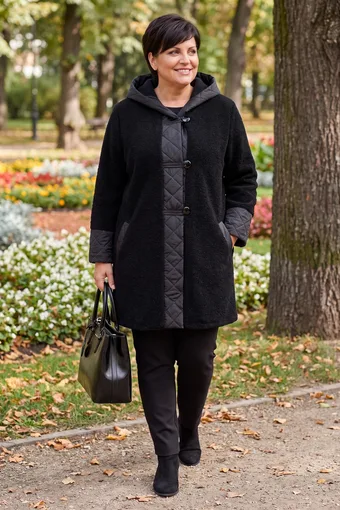 palton negru de lână