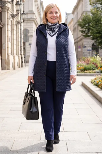 vestă matlasată bleumarin