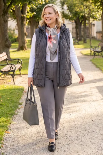 vestă gri cu model în relief