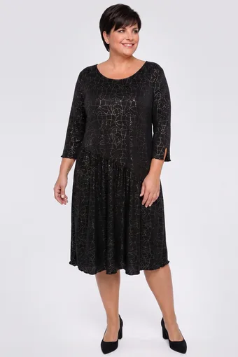 Rochie neagră cu modele argintii