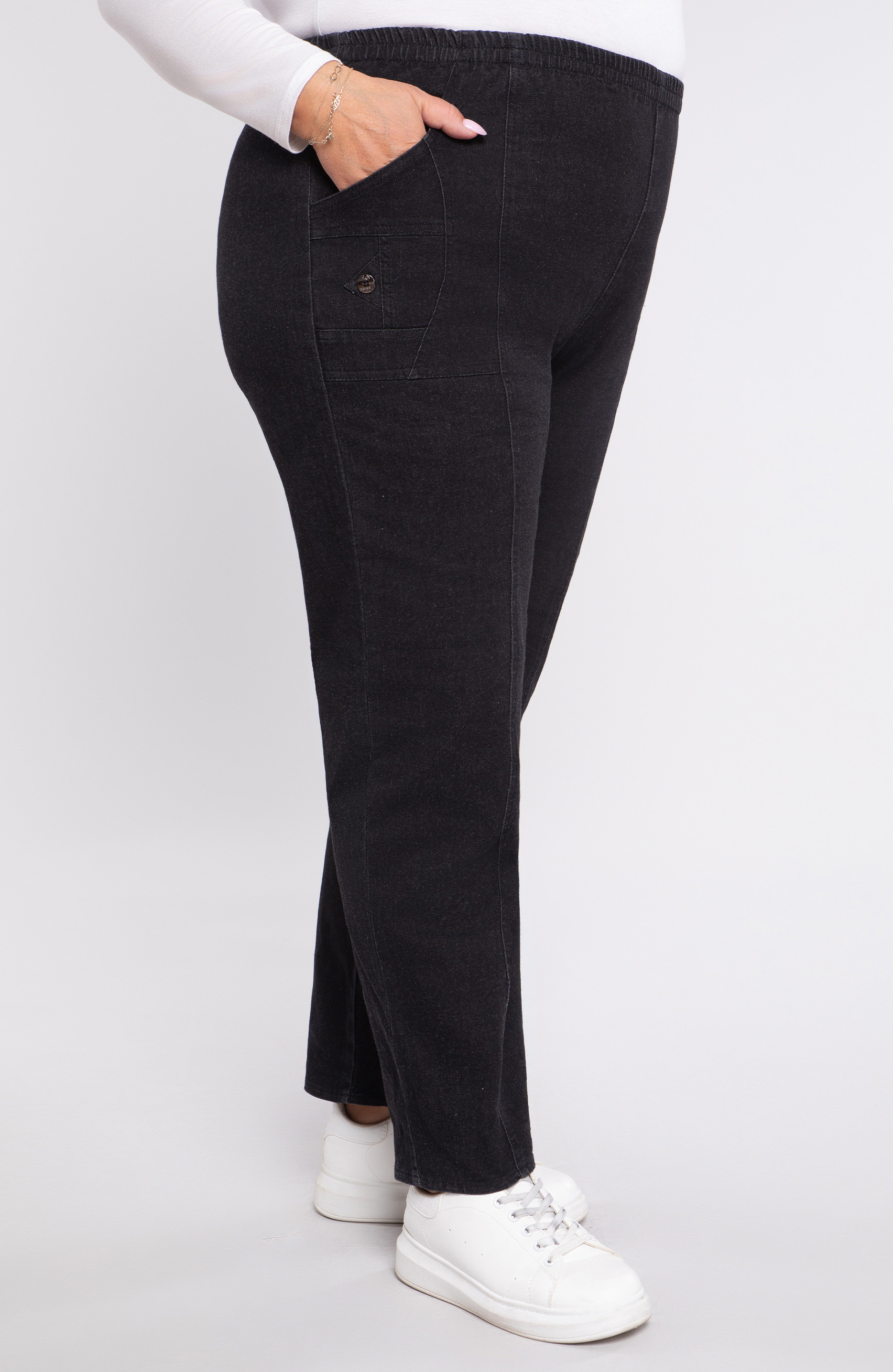 Pantaloni lungi negri cu buzunare