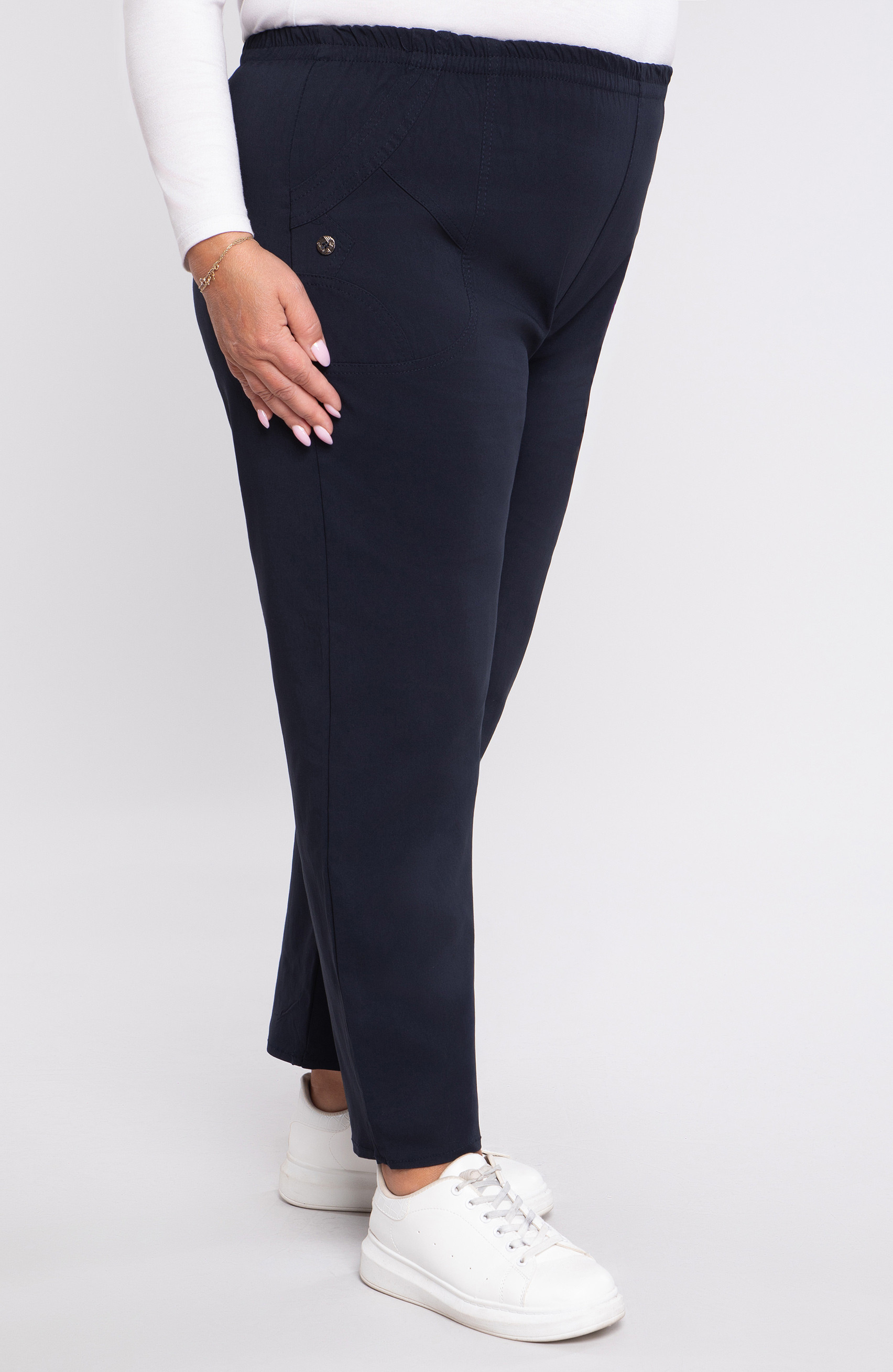 Pantaloni elastici bleumarin cu bumbac