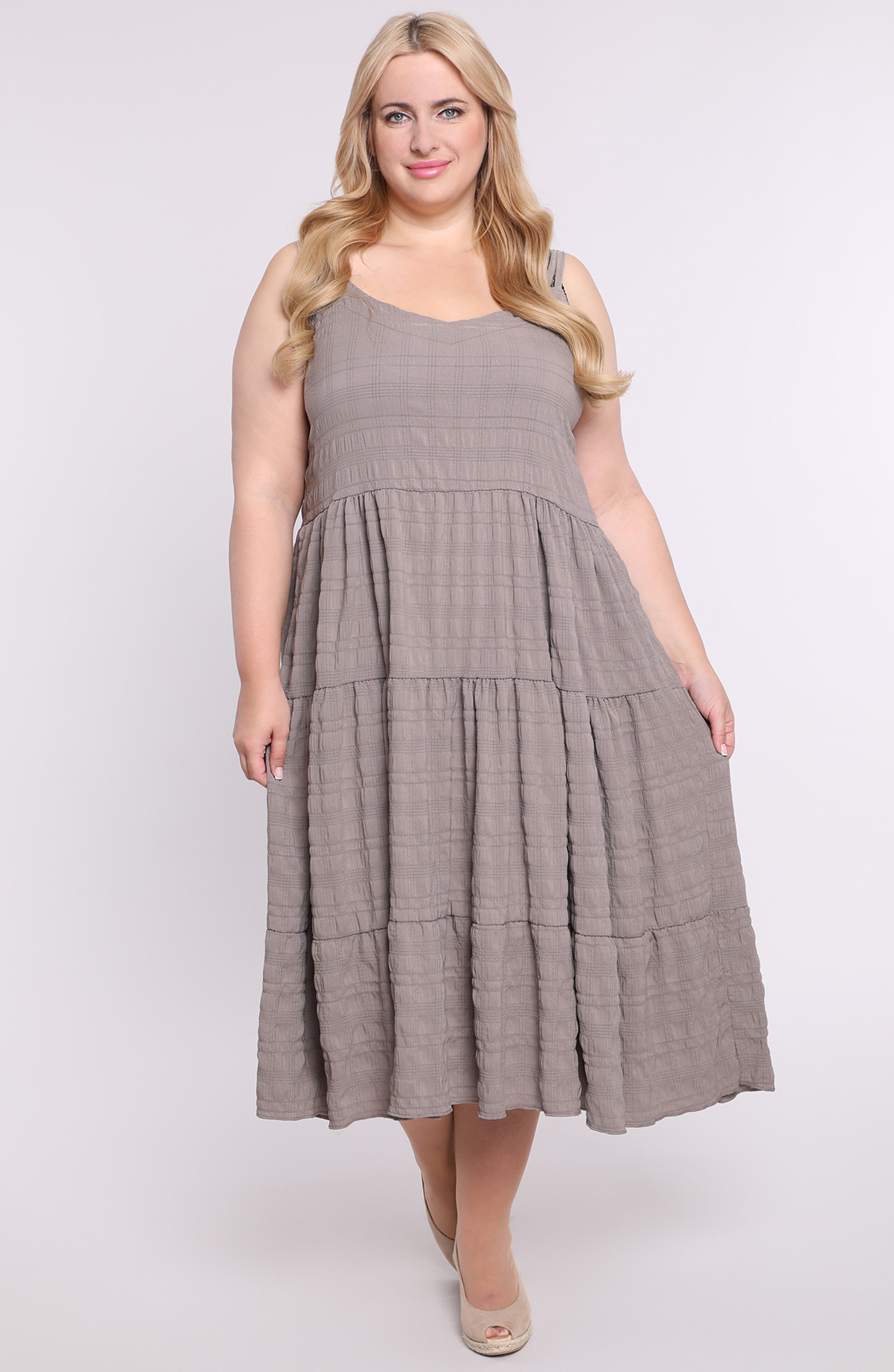 Rochie gri cu volane