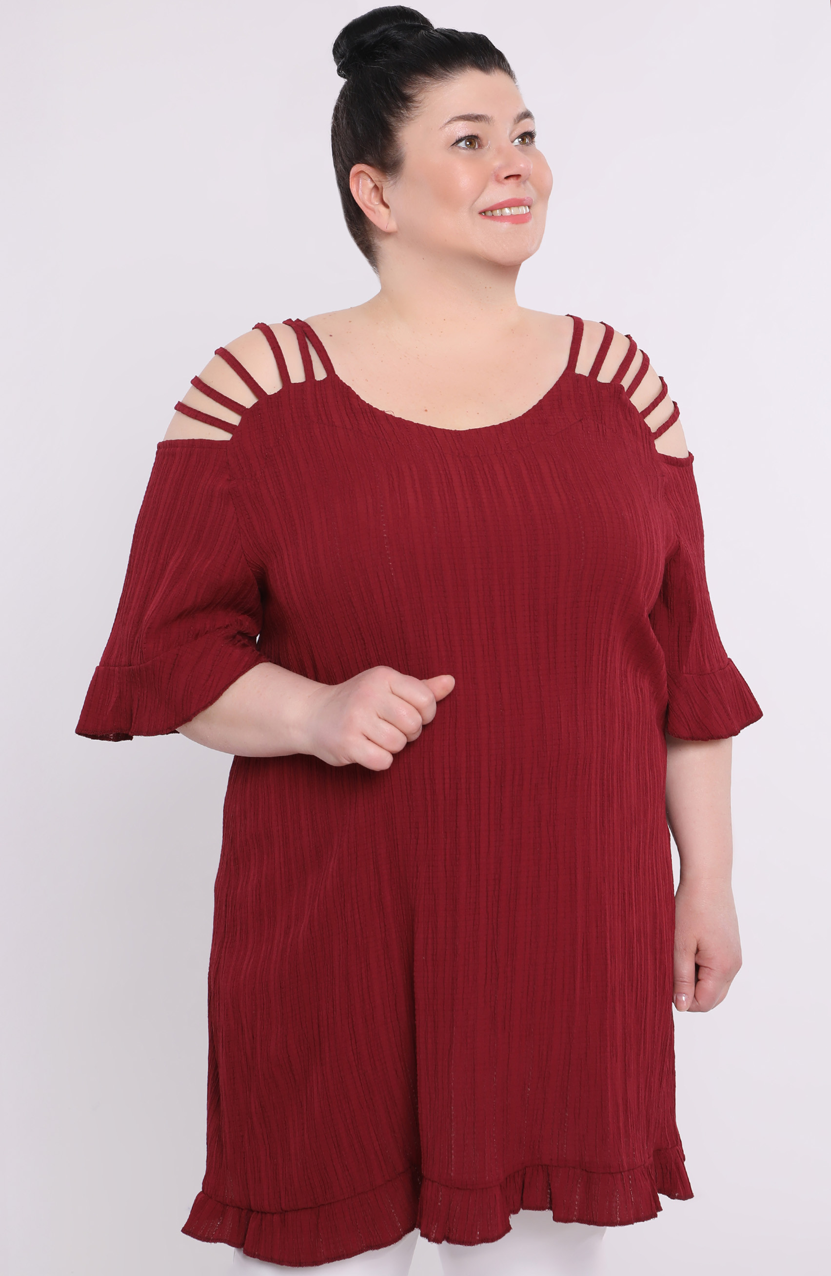 Tunica burgundy cu bretele