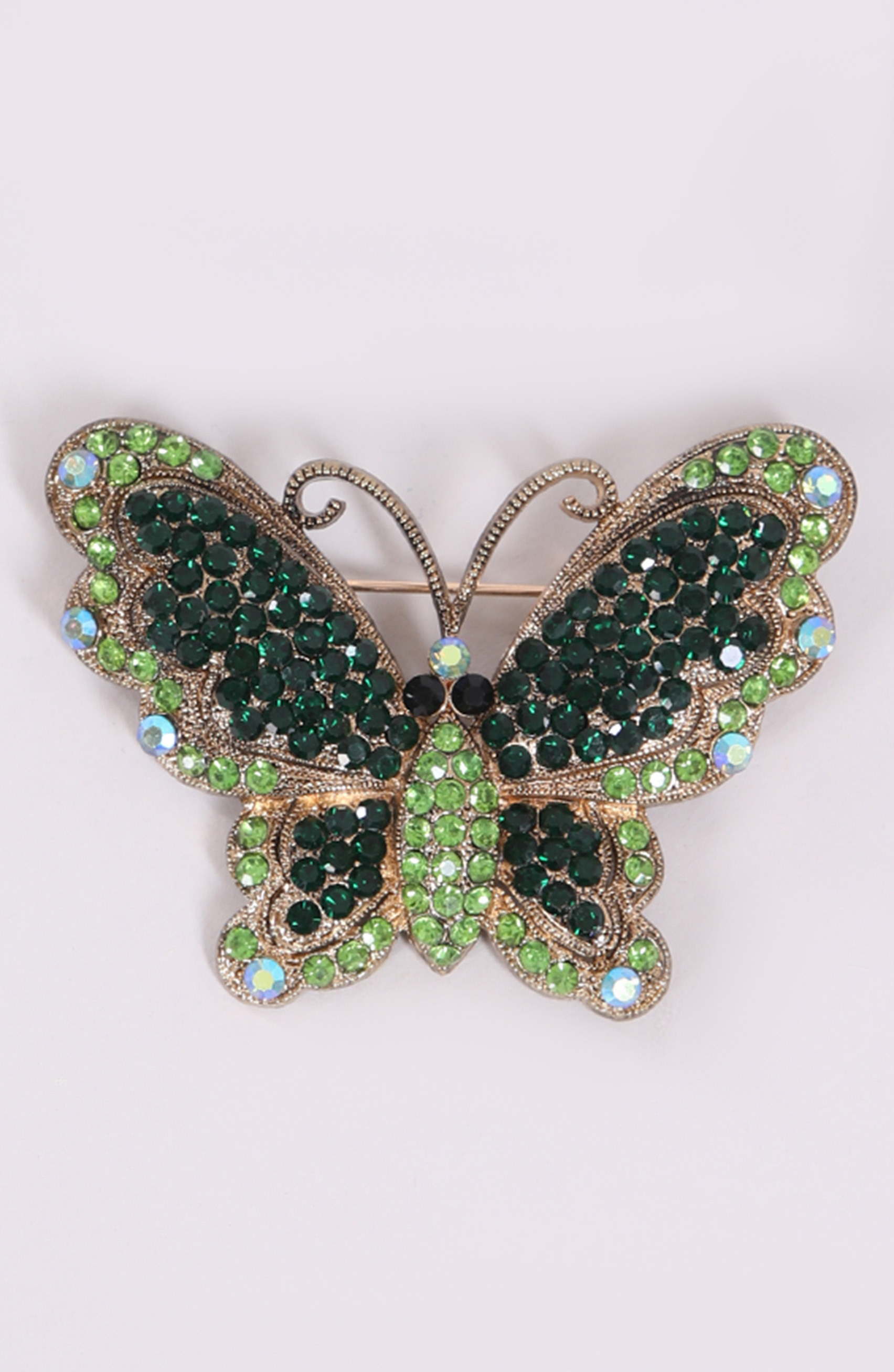 Broșă fluture verde