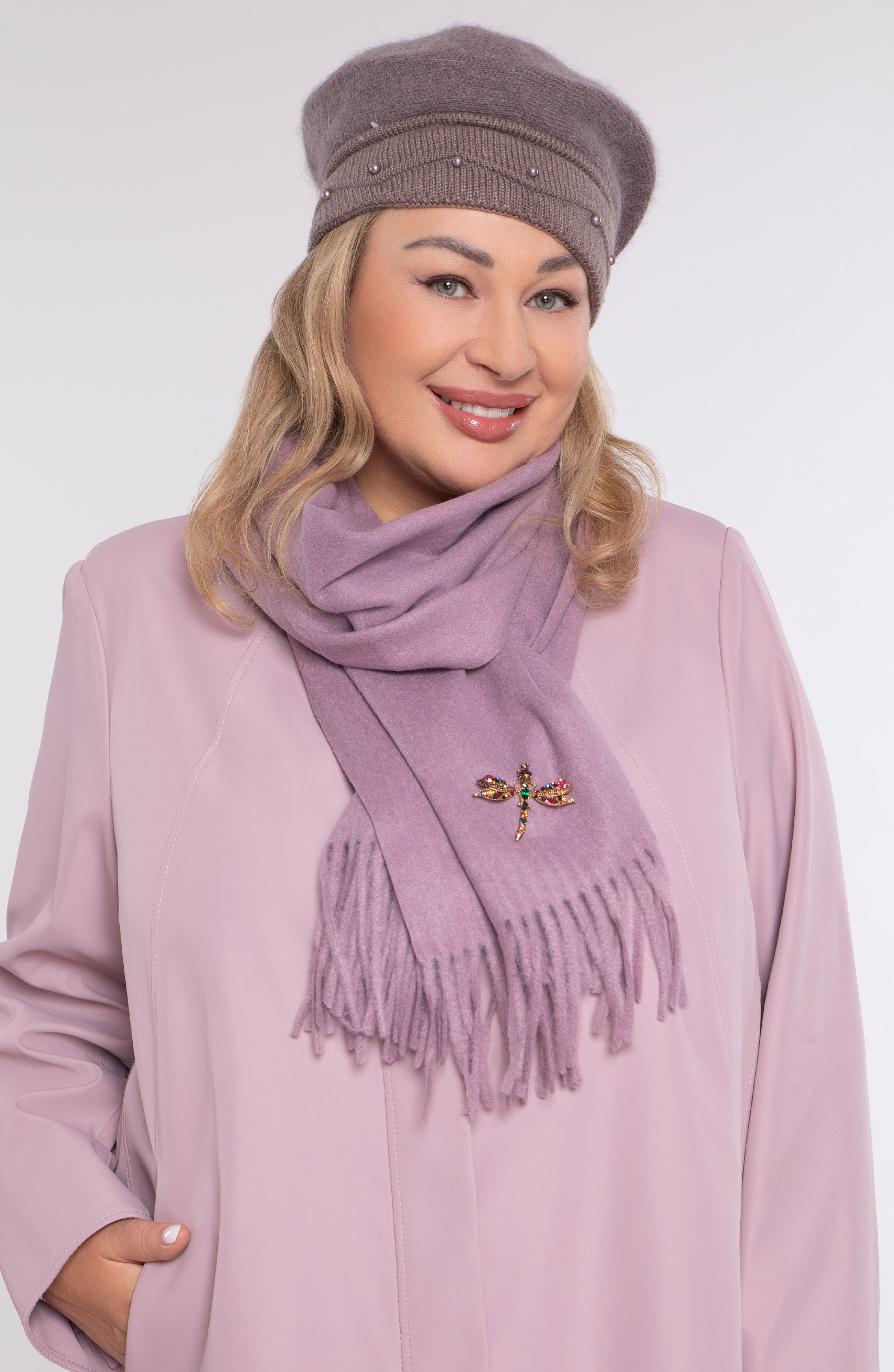 Pălărie maro din amestec de angora