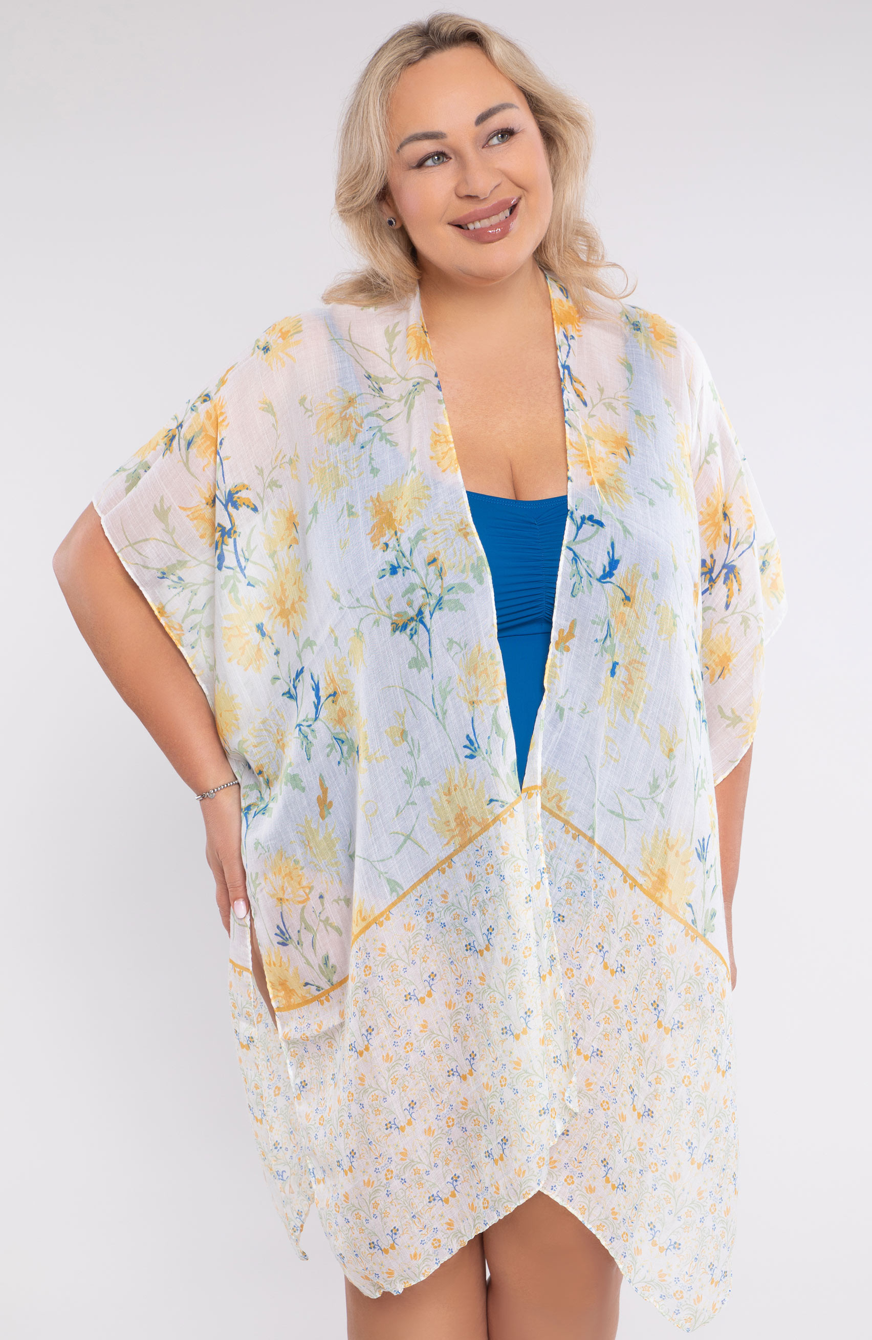 Cardigan cu flori galbene