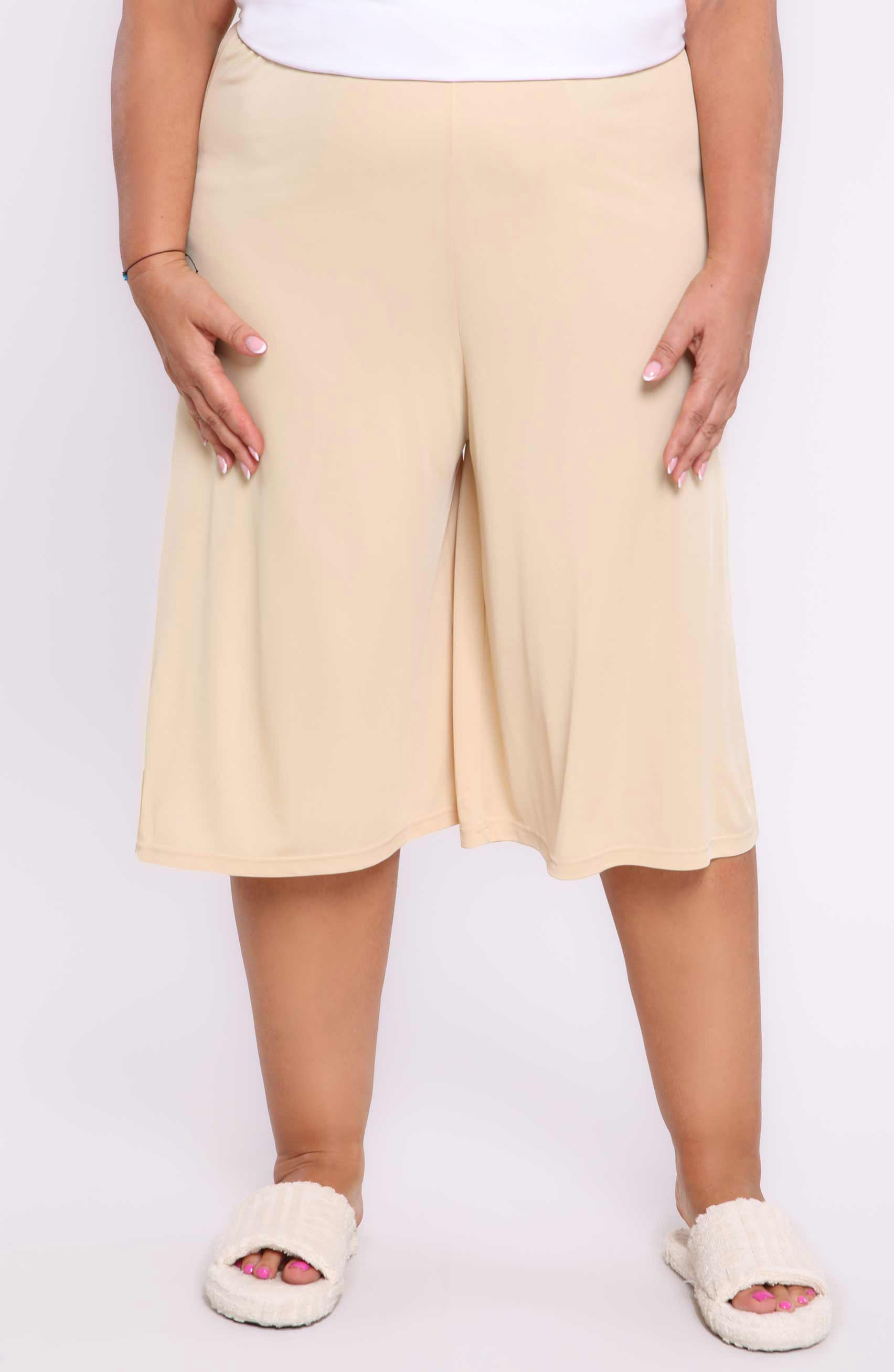 Pantaloni semi-aluneci de culoare bej Mewa